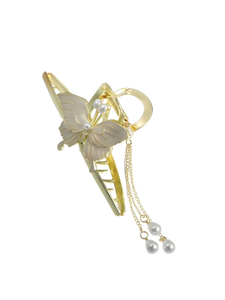 Matra Claw Clip Butterfly Hair Clutcher Embellished Large Big Metal Clutches-image-17