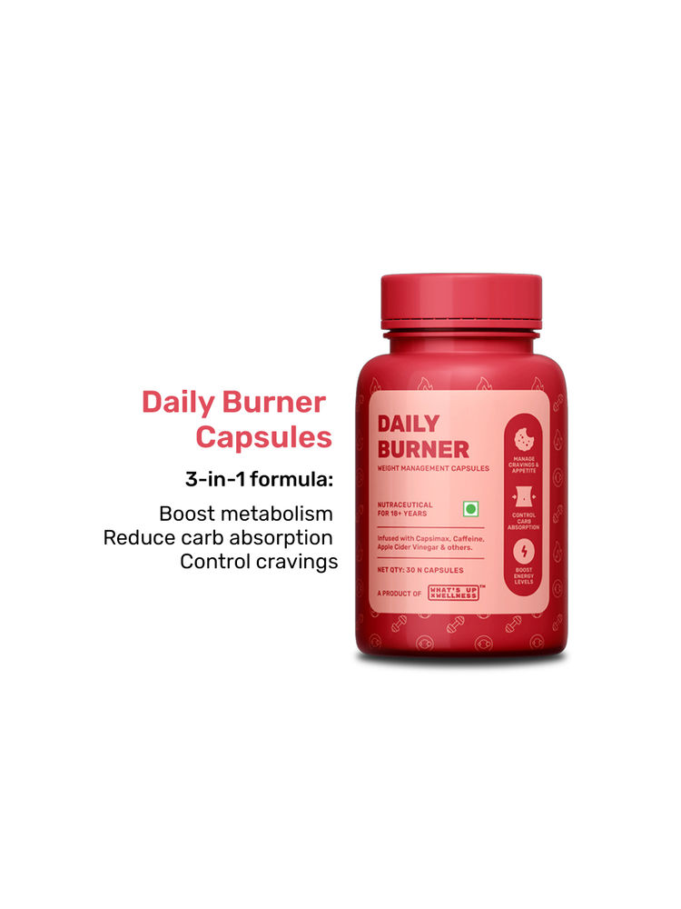 What's Up Wellness Daily Burner Weight Loss Capsules - CarbBliss & Apple Cider Vinegar