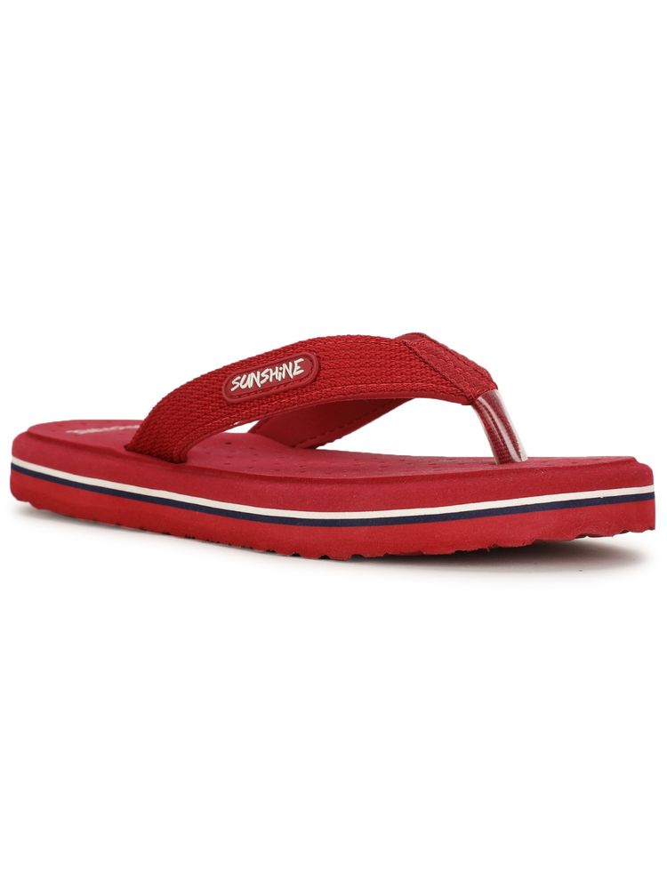 Bata Solid Red Flipflops