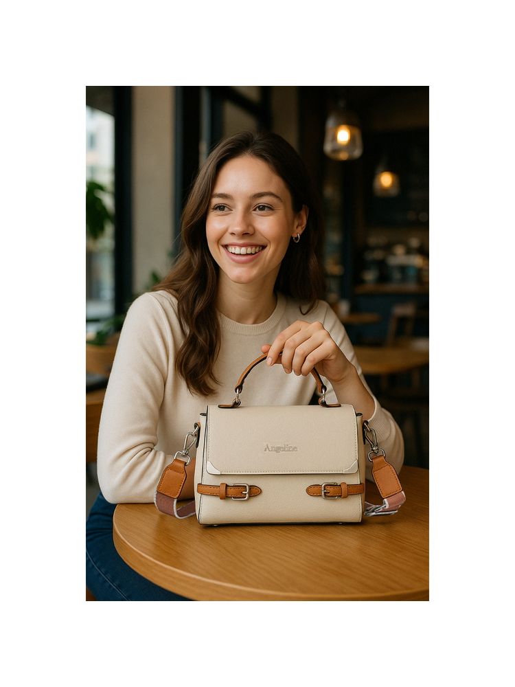 Angeline Beige Chic Companion Cross Body Sling Bag