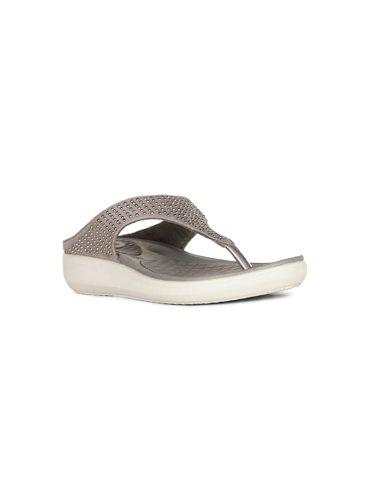 Bata Women Slip-On Flipflops- Grey-picture-41