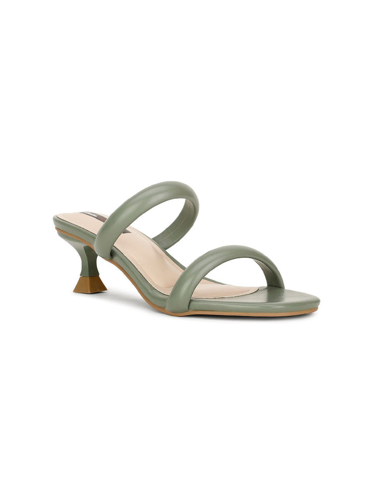 Bata Women Slip-On Solid Heels- Green-picture-37