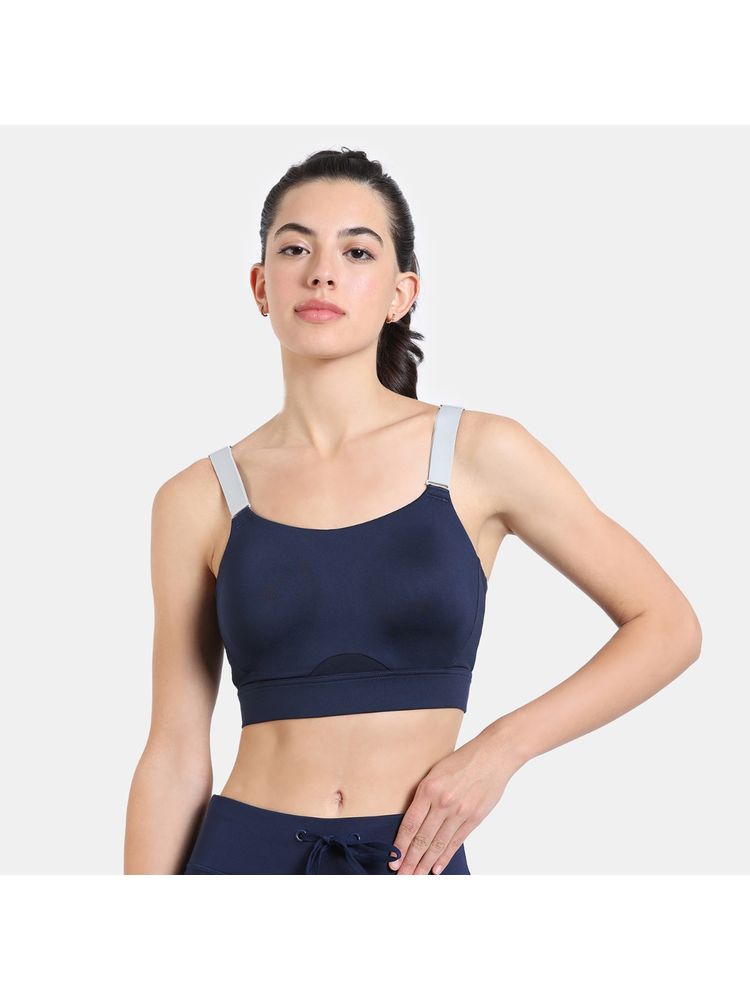 Zivame High Impact Quick Dry Sports Bra - Navy Blue