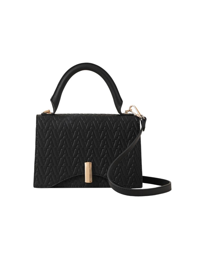 Accessorize London Womens Faux Leather Black Small Logo Handheld Satchel Sling Bag-picture-22