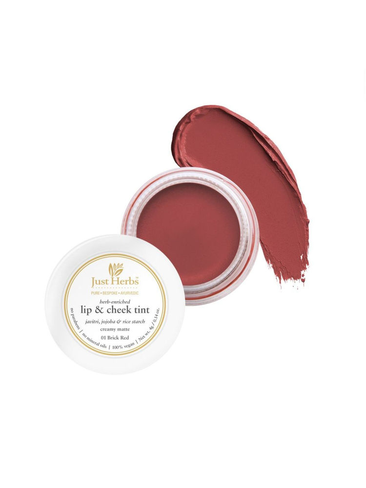 Just Herbs Herb Enriched Lip & Cheek Tint, Soft Nude 05, Natural Finish & Hydrating