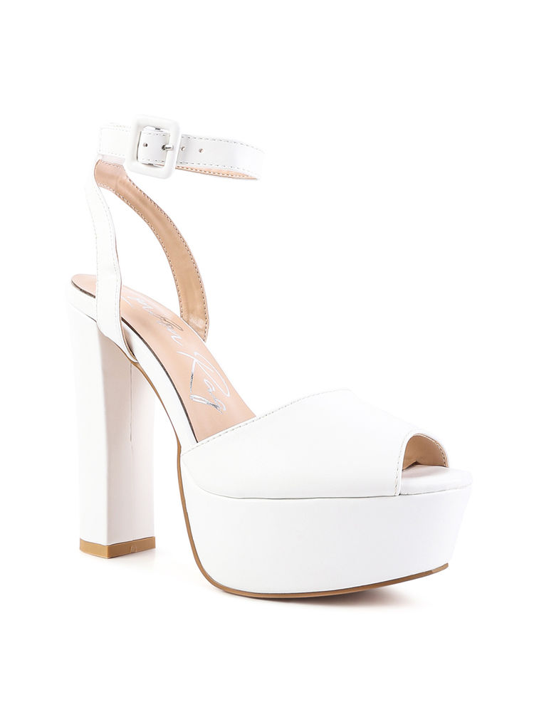 London Rag Solid White Heels-image-15
