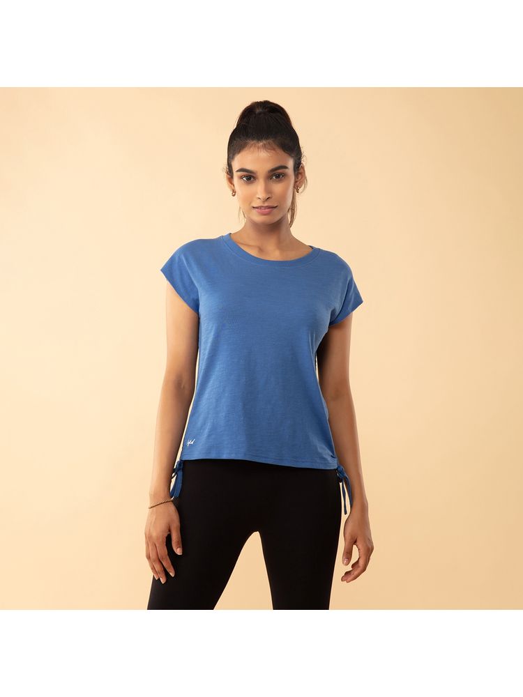 Nykd by Nykaa Summer Tee With Pull up Ruching at Sides - NYAT240 Daylight Blue-image-37