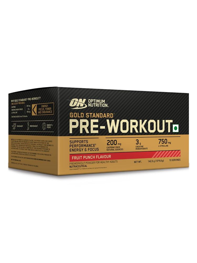 Optimum Nutrition (ON) Gold Standard Pre-Workout Single Serve Packs - Fruit Punch (Pack Of 15)