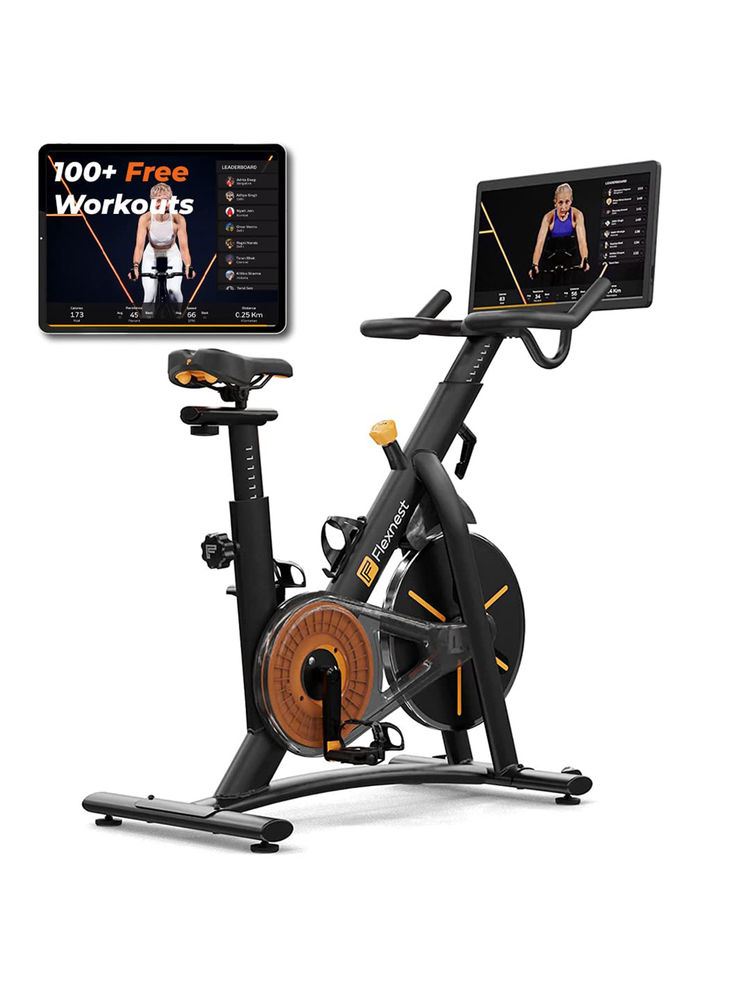 Flexnest Flexbike Plus, Indias 1St 22 Hd Touchscreen Smart Exercise Spin Bike With Classes On App