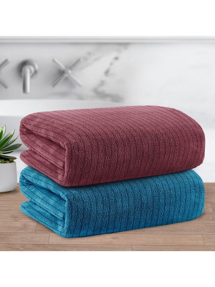 Story@Home Microfiber 400 GSM Bath Towel (Pack of 2) (XL)