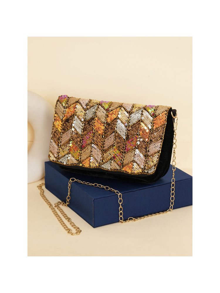 Fabbhue Women's Hand Embroidered Box Clutch Purse-image-34