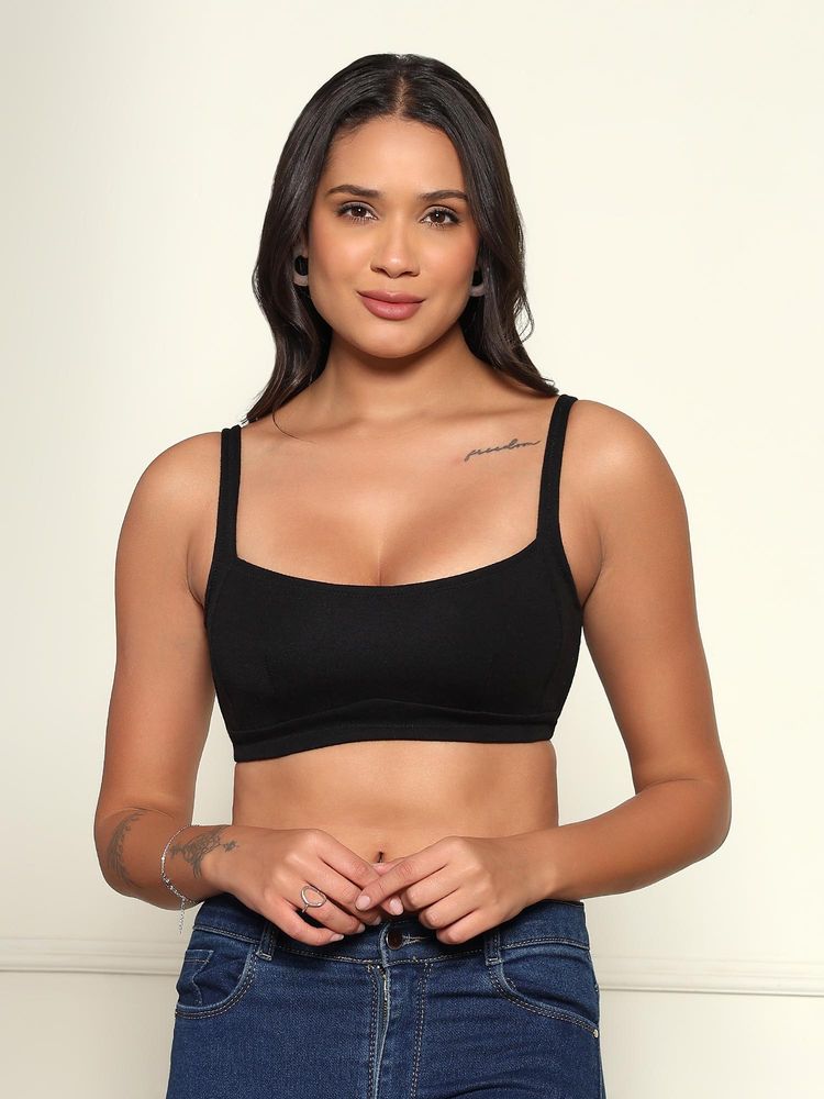Da Intimo Black Full Coverage Cotton Bra With All Day Comfort-picture-10