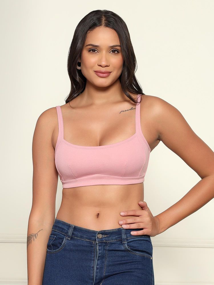 Da Intimo Pink Full Coverage Cotton Bra With All Day Comfort-picture-23