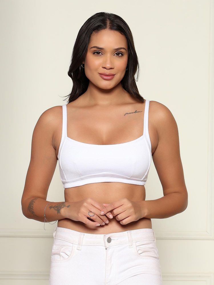 Da Intimo White Full Coverage Cotton Bra With All Day Comfort-picture-25