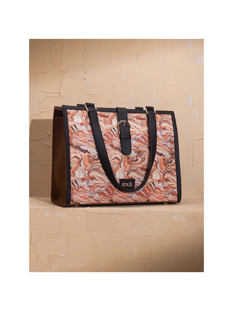Zouk Rhea Kapoor Office Bag - Nicobar Coral-picture-14