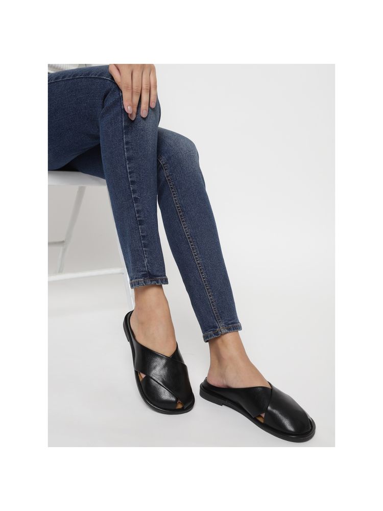 Truffle Collection Black Solid Sandals-image-33
