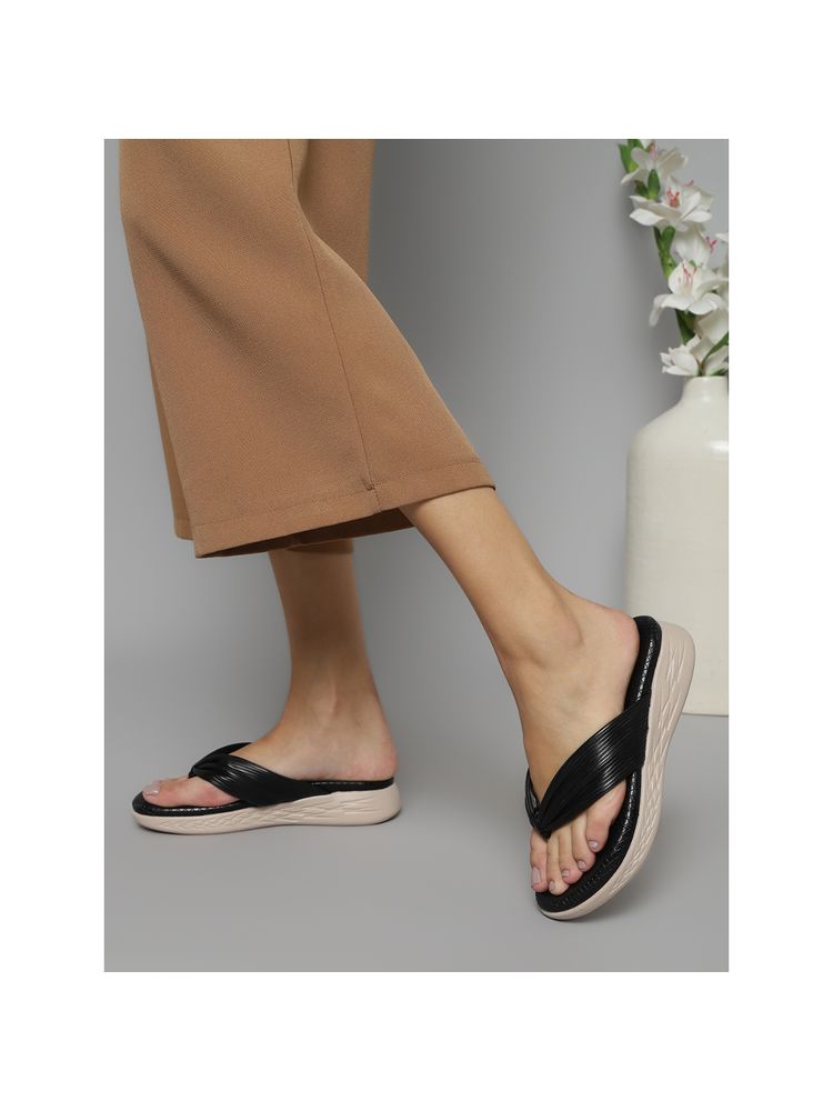 Truffle Collection Black Solid Sandals-image-34