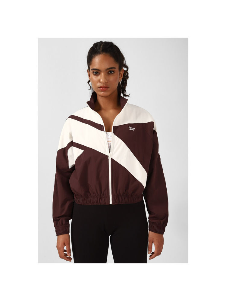 Reebok Women CL AE FR Track Jacket Burgundy & White-picture-26