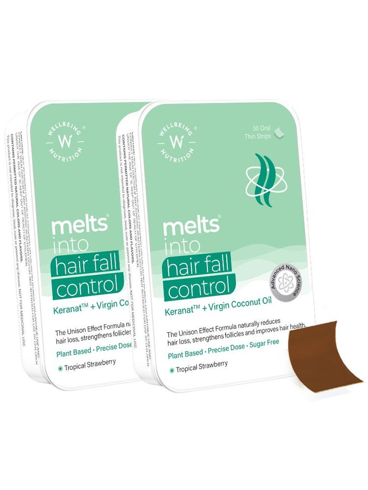 Wellbeing Nutrition Melts Hair Fall Control Hair Loss Support Improved Volume & Growth - Pack Of 2