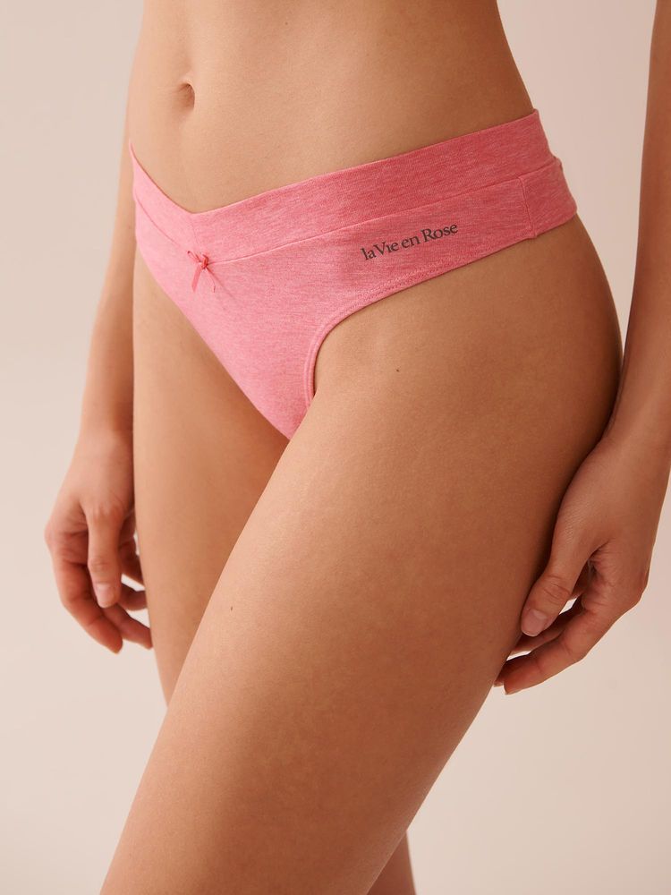La Vie En Rose Cotton Thong Panty Pink-picture-10