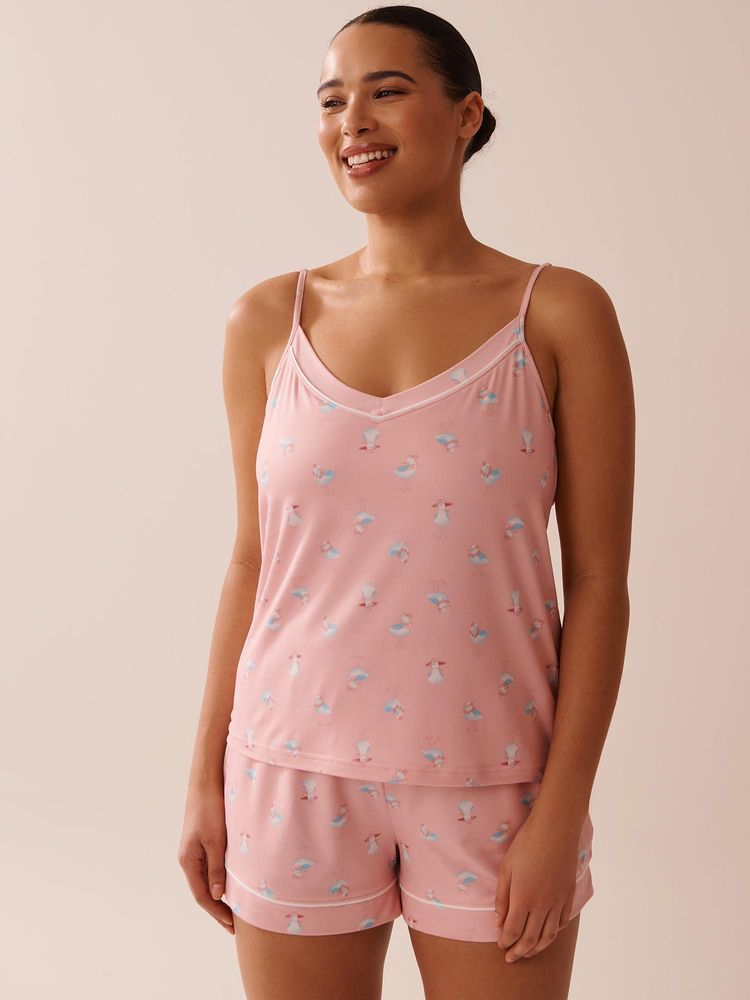 La Vie En Rose Seagull Print Super Soft Cami Pink-picture-15