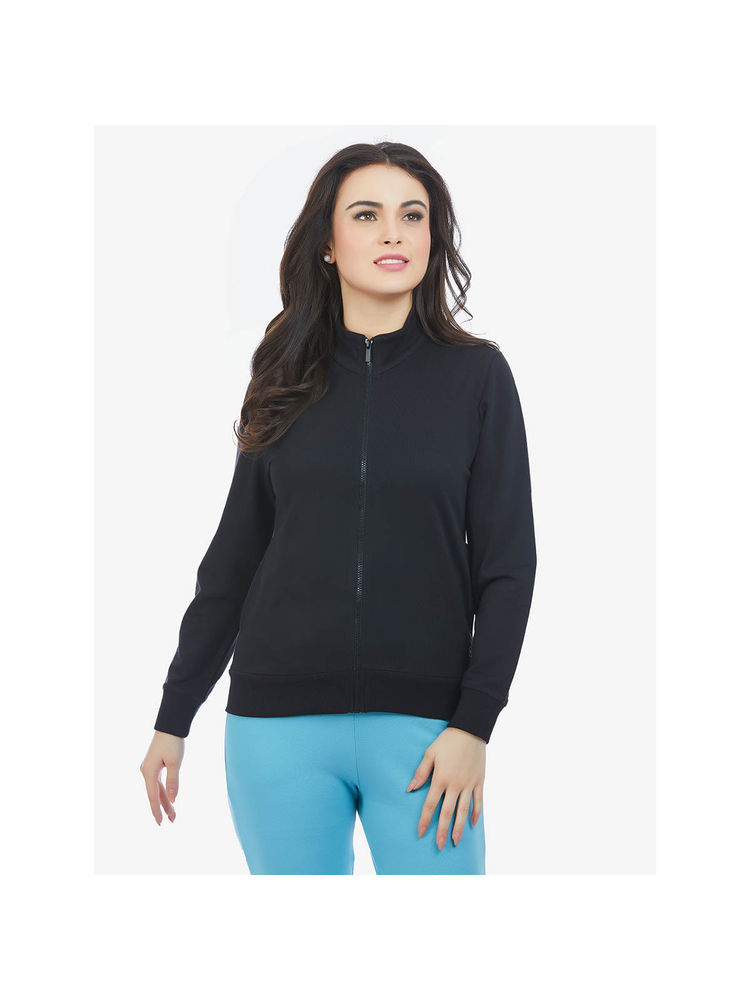 MAYSIXTY Women Cotton Spandex Black Solid Full Sleeve Sweat Shirt-picture-14