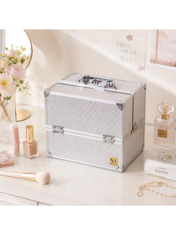 NFI Essentials Makeup Organizer Box - Silver-image-1
