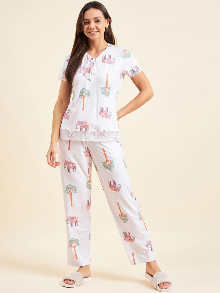 Sweet Dreams Women Printed Pyjama With Top-picture-11