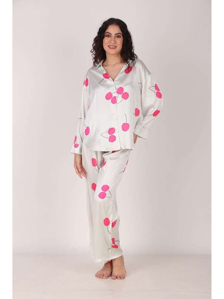 Masha Cherry Oversized Satin Nightsuit-picture-14