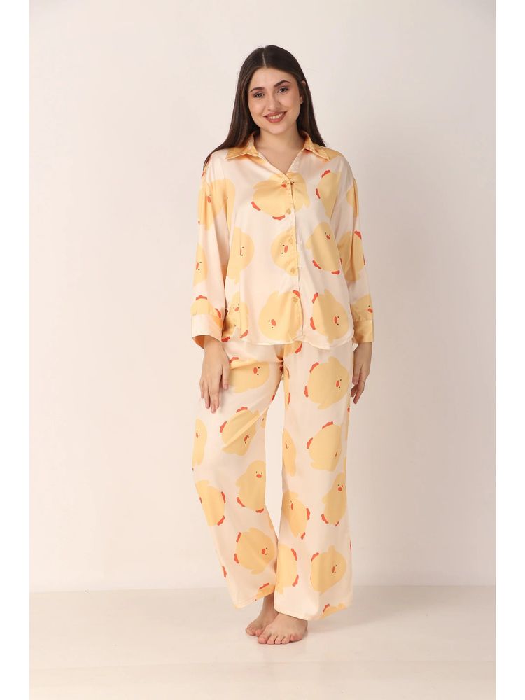 Masha Ducky Oversized Satin Nightsuit-picture-25