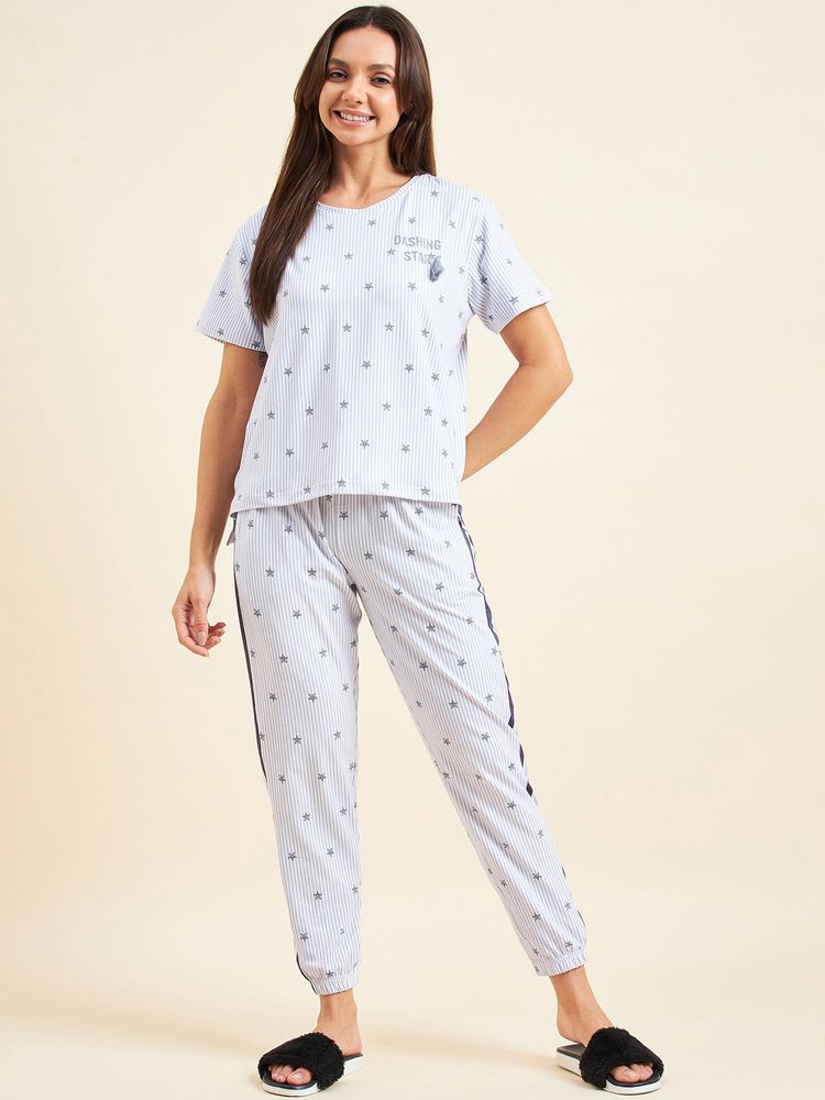 Sweet Dreams Women Striped Joggers With Top-picture-25