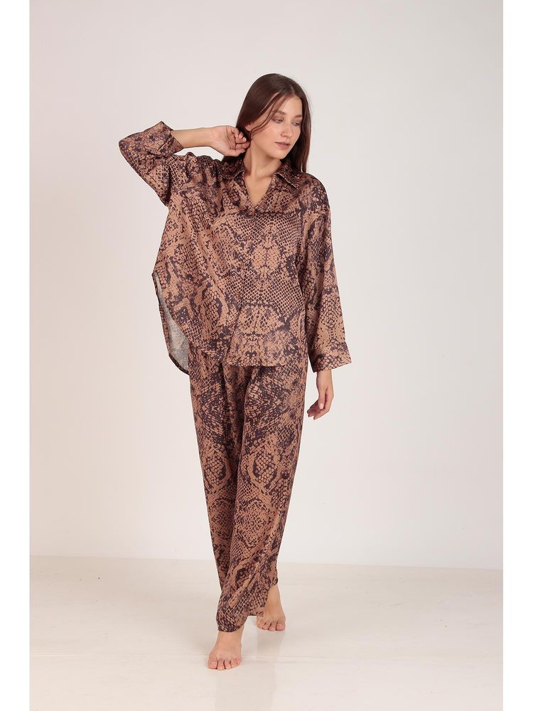 Masha Snoozy Snake Oversized Satin Nightsuit-picture-22