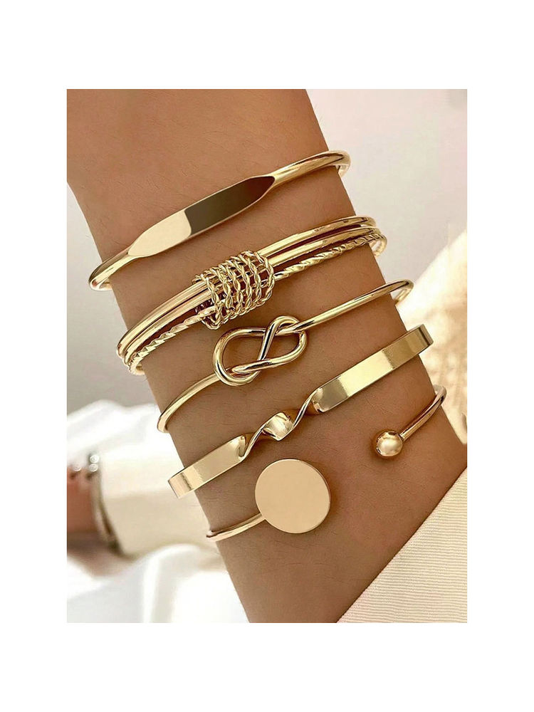 Jewels Galaxy Women Gold Plated Charm Cuff