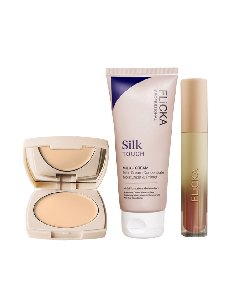 FLiCKA Combo The Base Story Foundation Beige + Silk Touch Primer + R U Ready Liquid Lipstick-picture-24