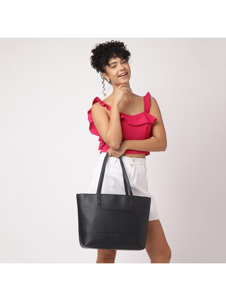 Fastrack Black Classic Laptop Tote Bag for Women-image-48
