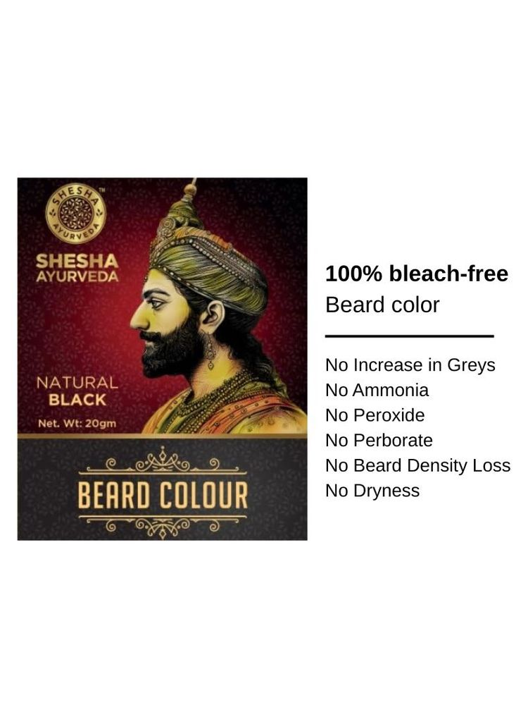 Shesha Ayurveda Beard Color For Men - Natural Black