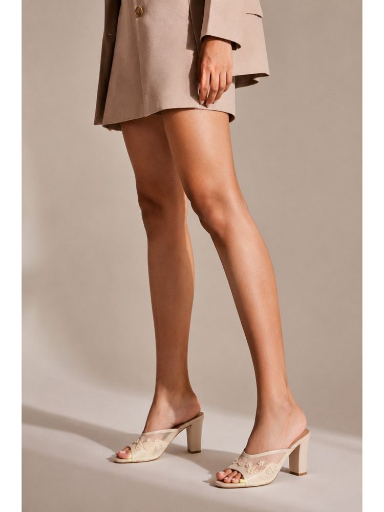SCENTRA Womens Beige Block Heels-picture-24