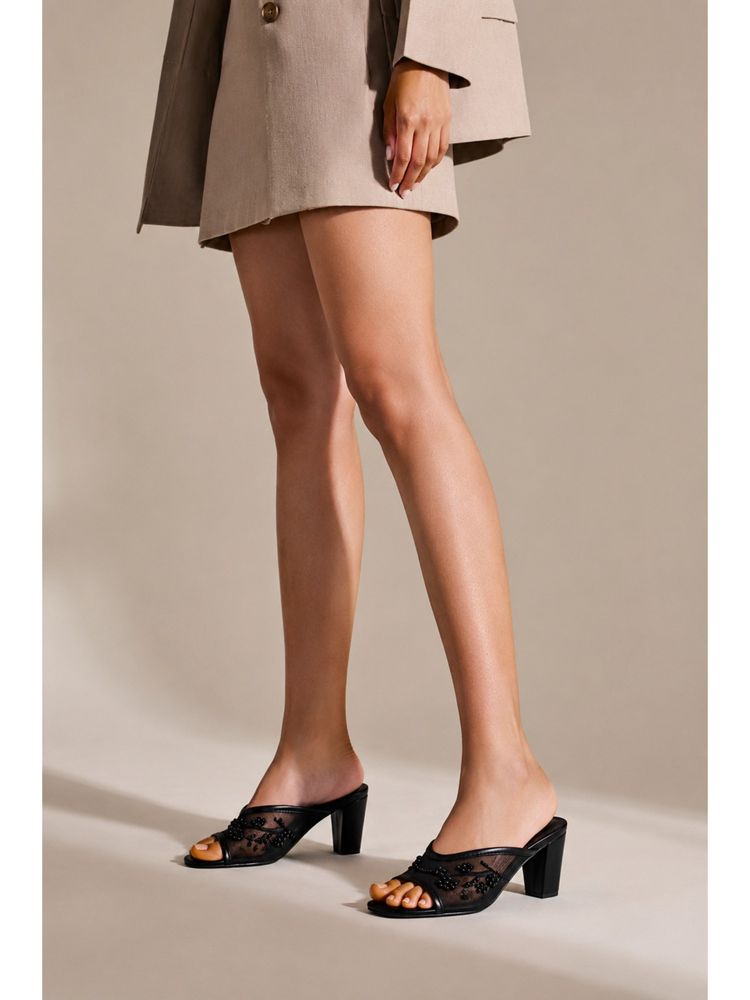 SCENTRA Womens Black Block Heels-picture-21