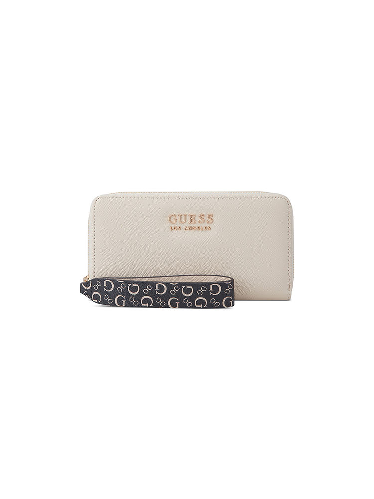 guess fashion Guess Off White Solid Easley Medium Zip Around Wallet-picture-17