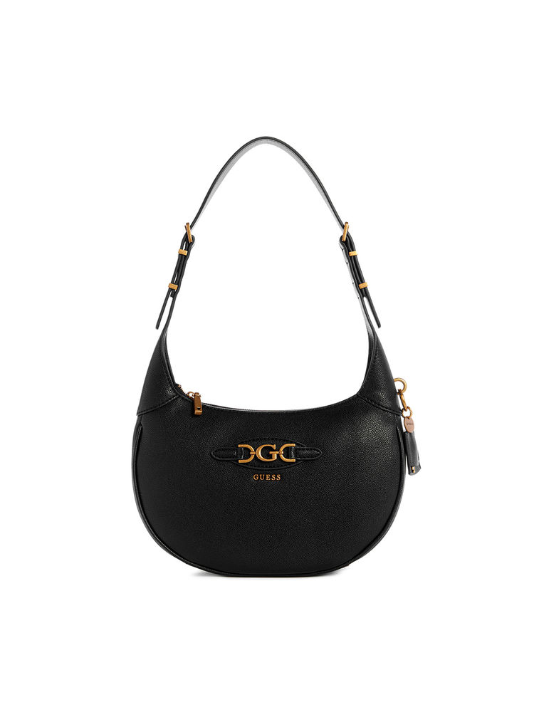 guess fashion Guess Black Solid Malva Hobo Bag-picture-37