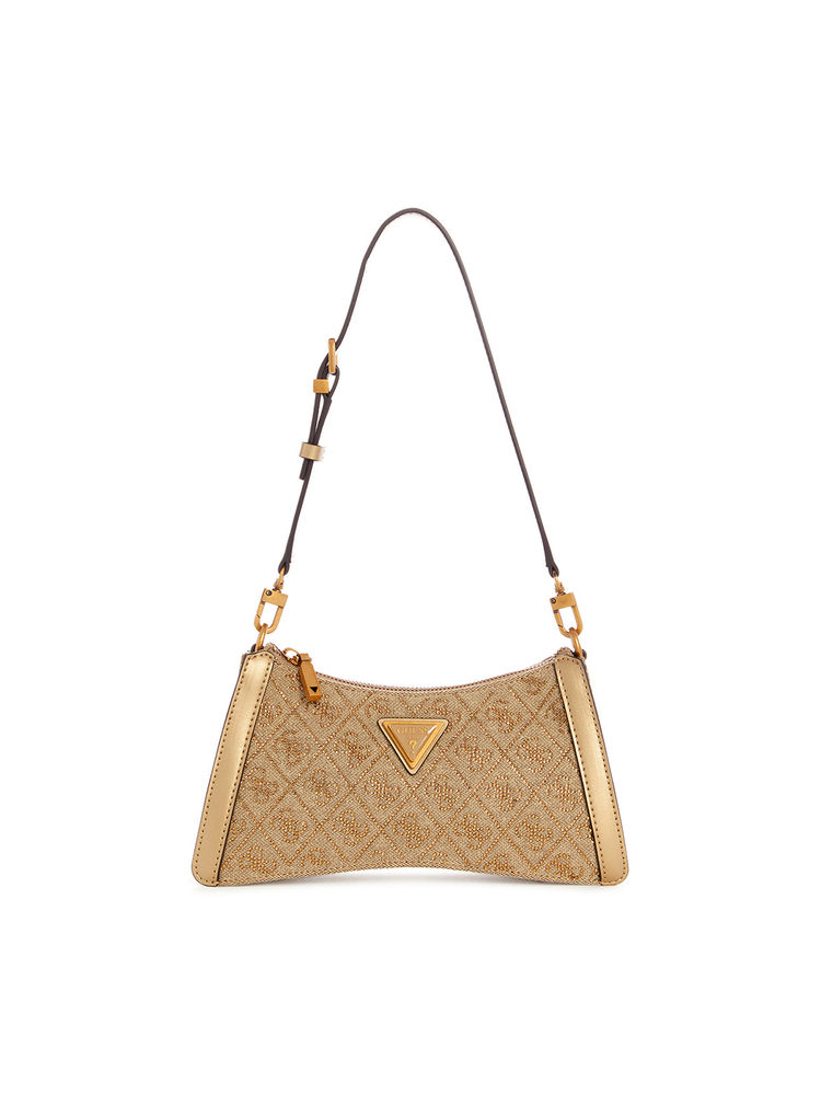guess fashion Guess Brown Embellished Dili Top Zip Shoulder Bag-picture-16