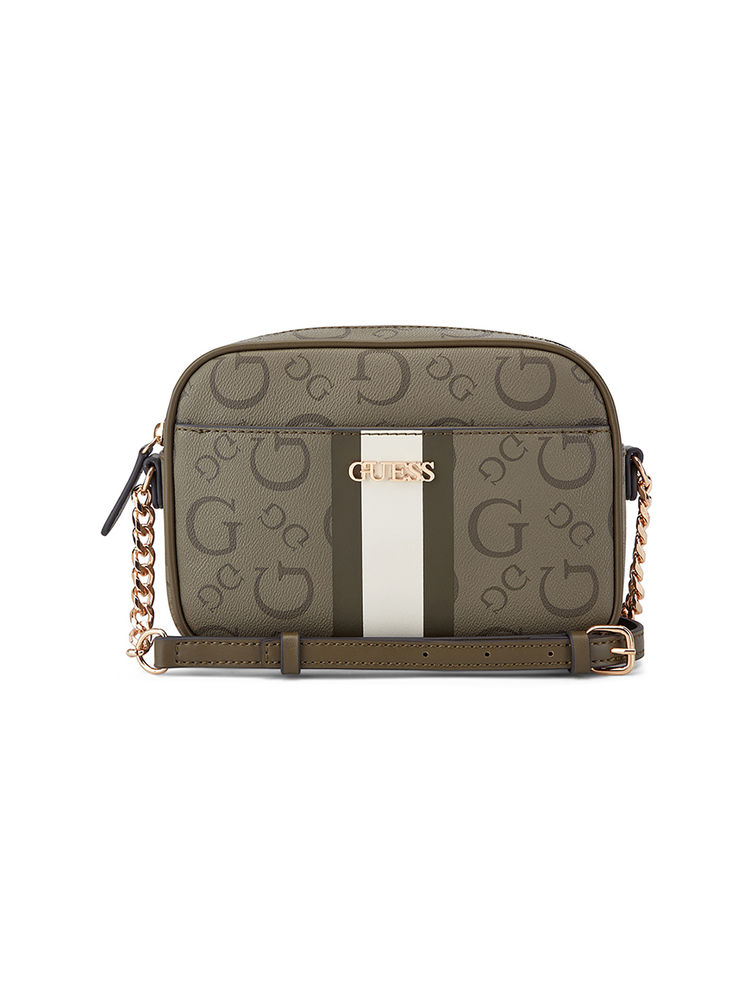 Guess Olive Monogram Brecken Mini Crossbody Bag-image-15