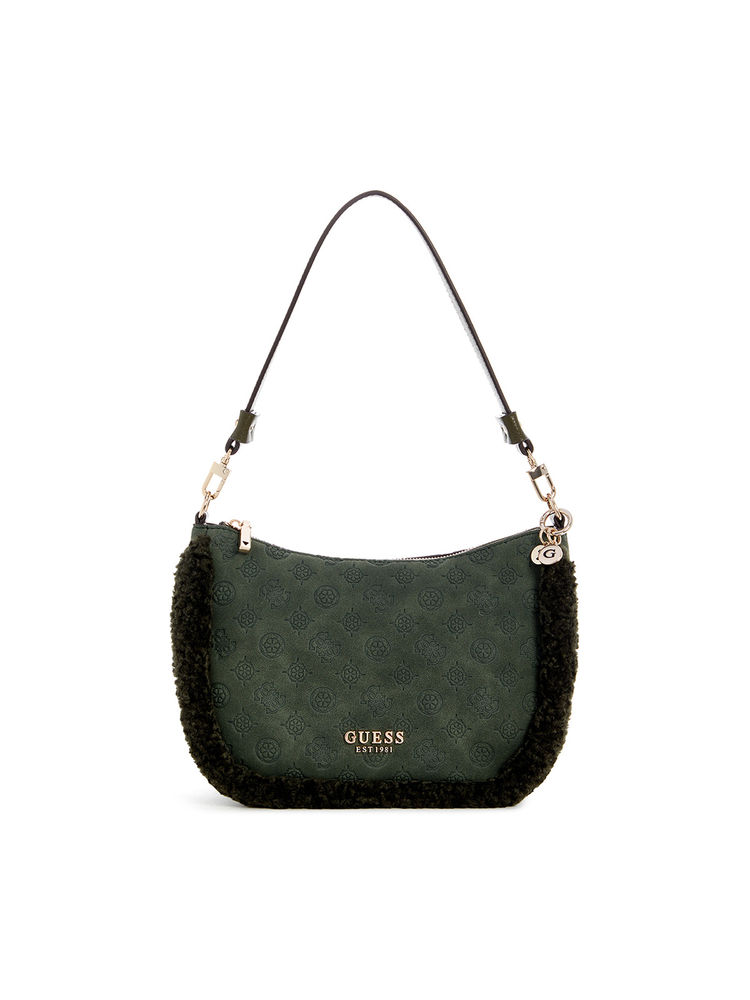 guess fashion Guess Green Fur Logo Davika Hobo Bag-picture-10