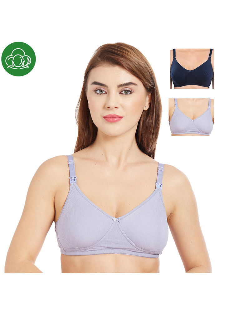 Inner Sense Women's Full Cup Nursing Bra Pack of 3 - Multi-Color-image-39