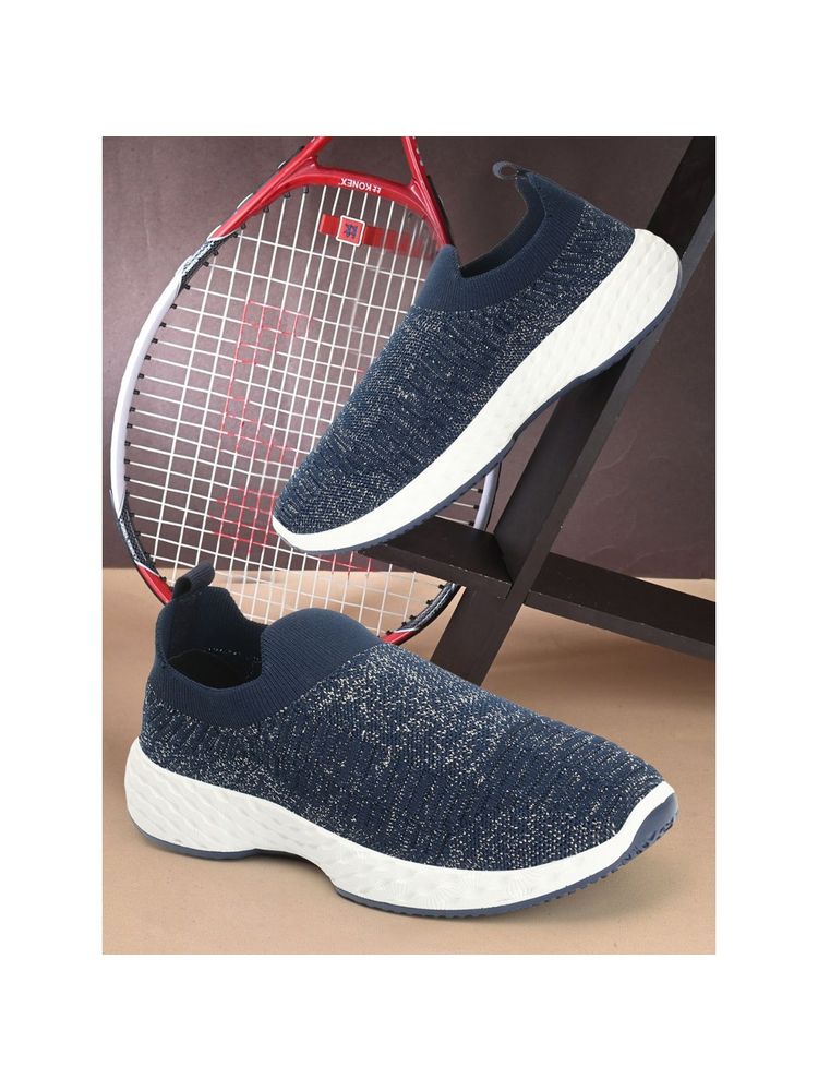 Carlton London Women's Slip On Navy Color Woven Desing Comfortable Sneakers-image-6