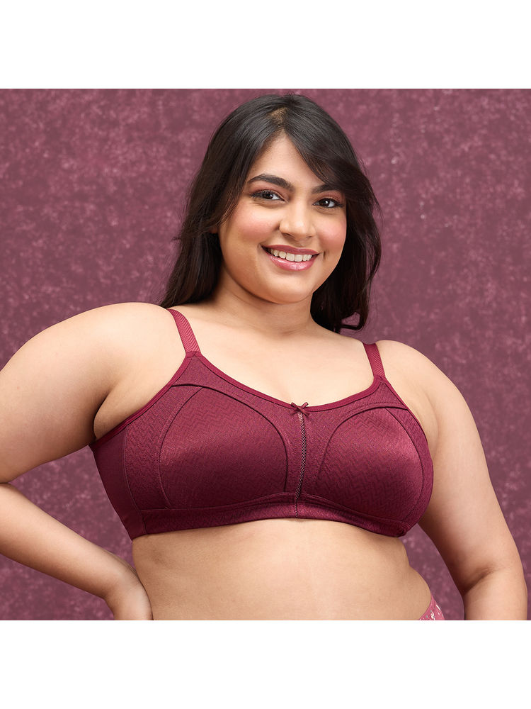 Nykd by Nykaa Luxe Jacquard M-frame Bra - Maroon Nyb232-image-30