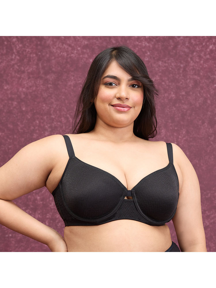 Nykd by Nykaa Luxe Jacquard Minimiser Bra Black NYB231-image-13