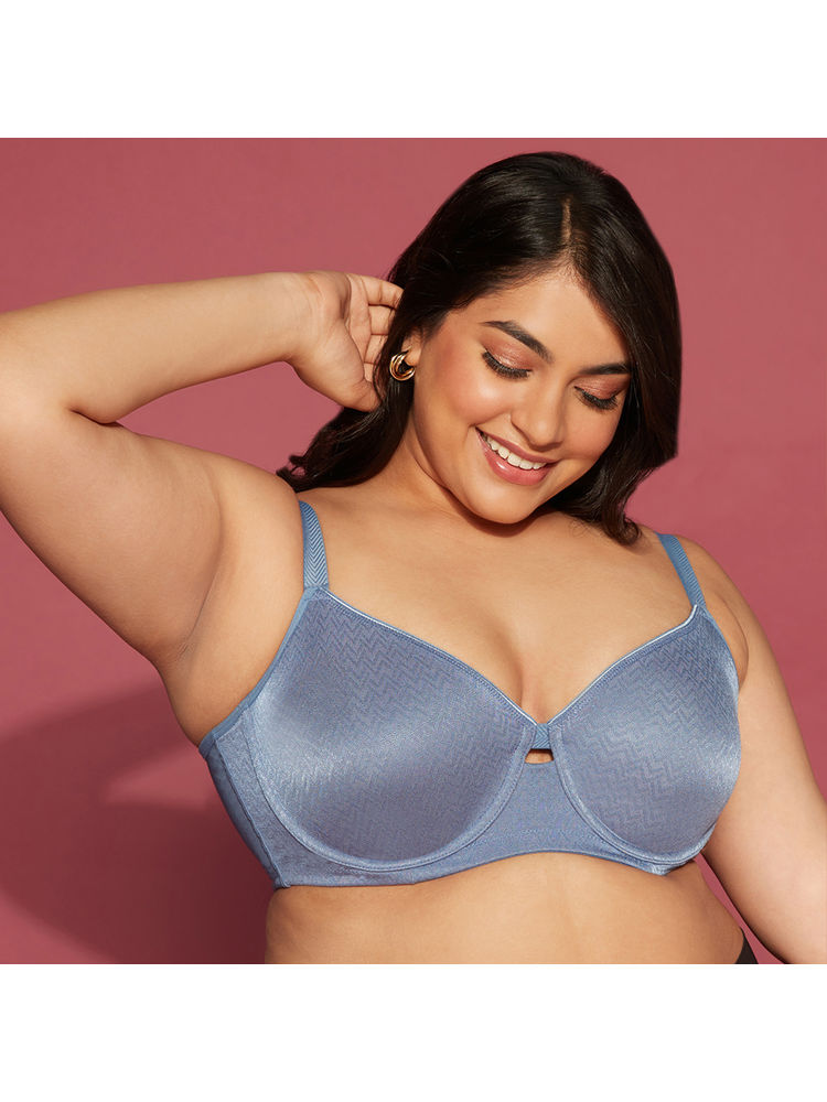 Nykd by Nykaa Luxe Jacquard Minimiser Bra Blue NYB231-picture-17