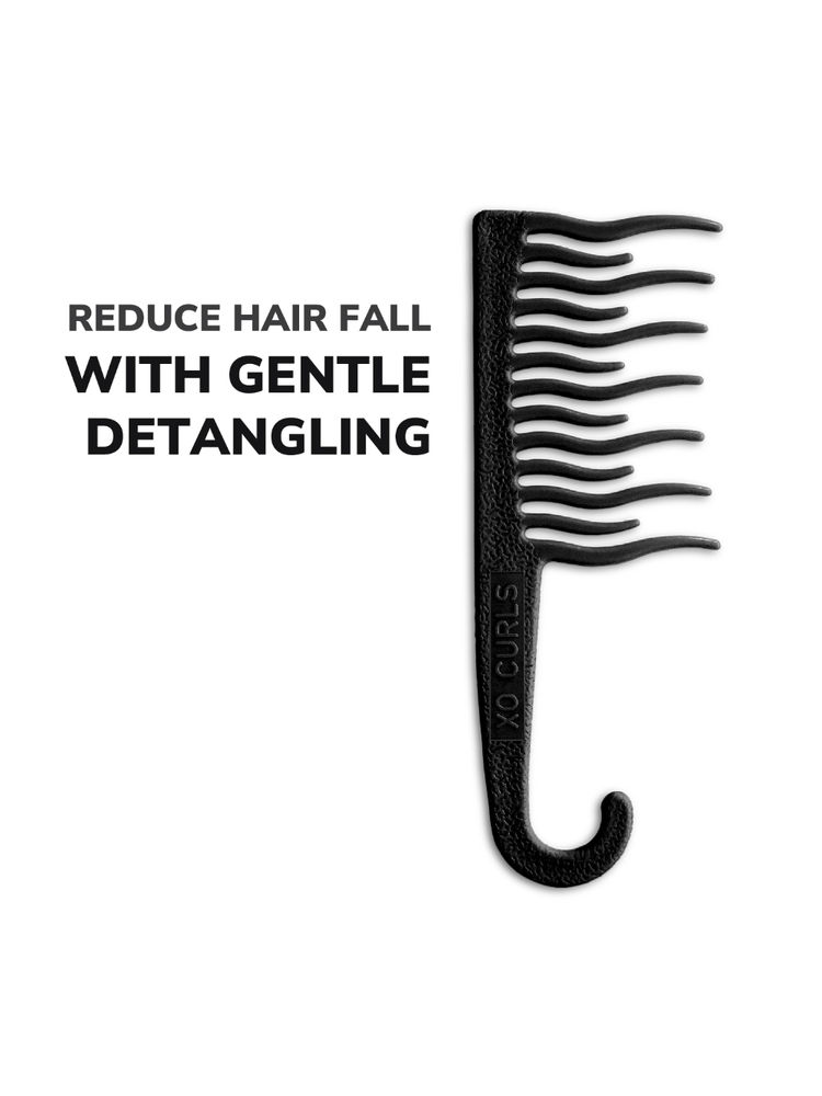 XO Curls Shower Detangling Comb - Black-image-24