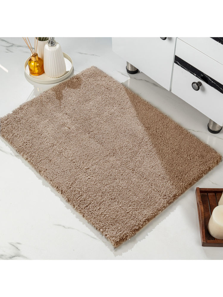 Saral Home GIA Solid Soft Microfiber Fluffy Bath Mat Brown-picture-17